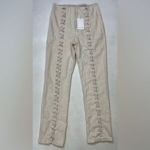 Emory Park Lace Rayne Pants Women Small Cream NWT